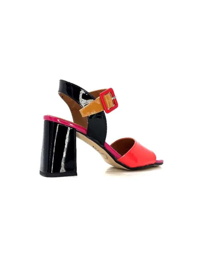 Ivoire0334 Ivoire F1136 Mare Cuir Vernis Multicolor*Femme Sandales