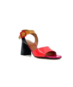 Ivoire0334 Ivoire F1136 Mare Cuir Vernis Multicolor*Femme Sandales
