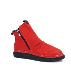 355-ivoire Ivoire 32Fe12 Cuir Vintage Rouge*Femme Bottines