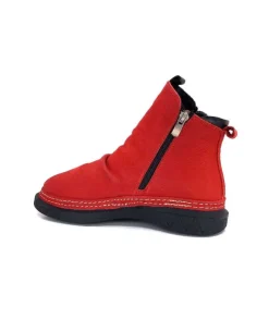355-ivoire Ivoire 32Fe12 Cuir Vintage Rouge*Femme Bottines
