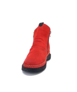 355-ivoire Ivoire 32Fe12 Cuir Vintage Rouge*Femme Bottines
