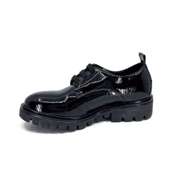 Ivoire0130a Ivoire 3G4835 Cuir Vernis Noir*Femme Lacets