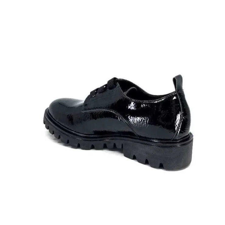 Ivoire0130a Ivoire 3G4835 Cuir Vernis Noir*Femme Lacets