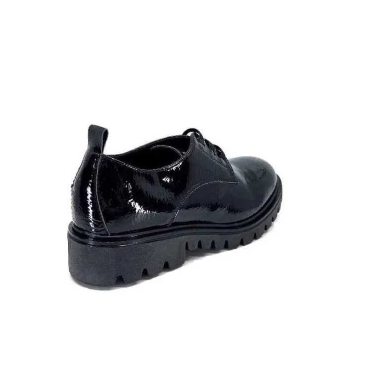 Ivoire0130a Ivoire 3G4835 Cuir Vernis Noir*Femme Lacets