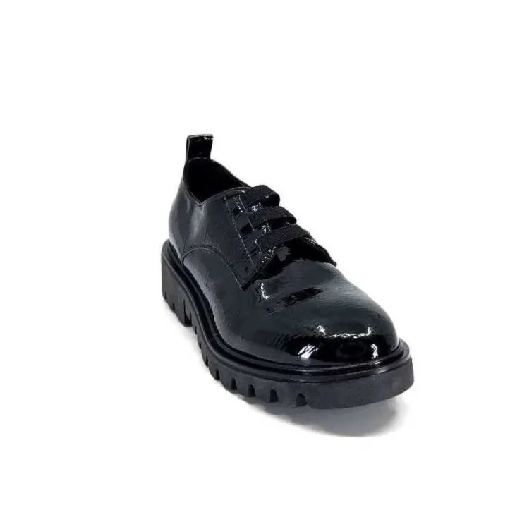 Ivoire0130a Ivoire 3G4835 Cuir Vernis Noir*Femme Lacets