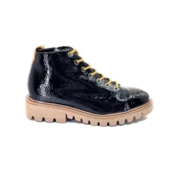 Ivoire0130a Ivoire 3G4925 Cuir Vernis Noir*Femme Baskets