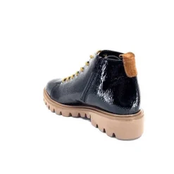 Ivoire0130a Ivoire 3G4925 Cuir Vernis Noir*Femme Baskets