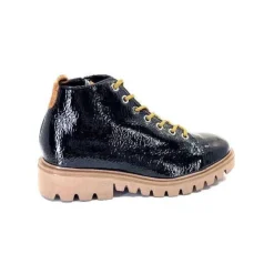 Ivoire0130a Ivoire 3G4925 Cuir Vernis Noir*Femme Baskets