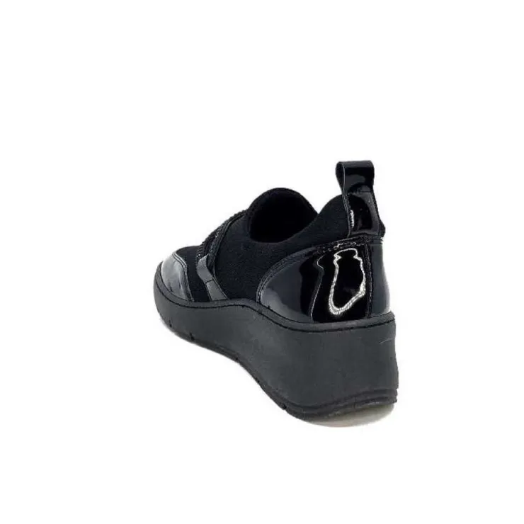 Ivoire0130a Ivoire 8G4887 Textile Noir*Femme Baskets