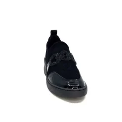 Ivoire0130a Ivoire 8G4887 Textile Noir*Femme Baskets