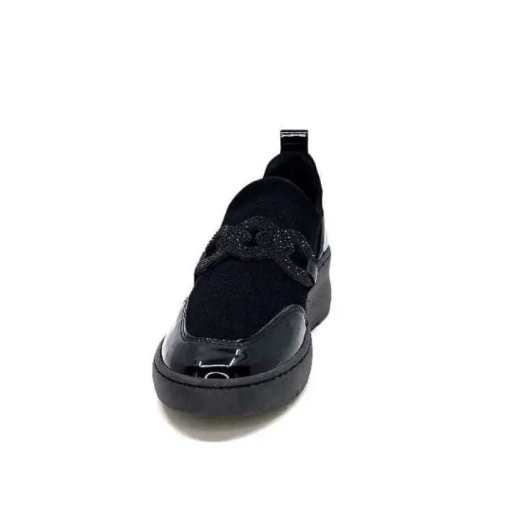 Ivoire0130a Ivoire 8G4887 Textile Noir*Femme Baskets