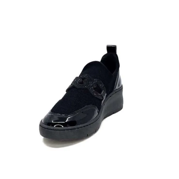 Ivoire0130a Ivoire 8G4887 Textile Noir*Femme Baskets