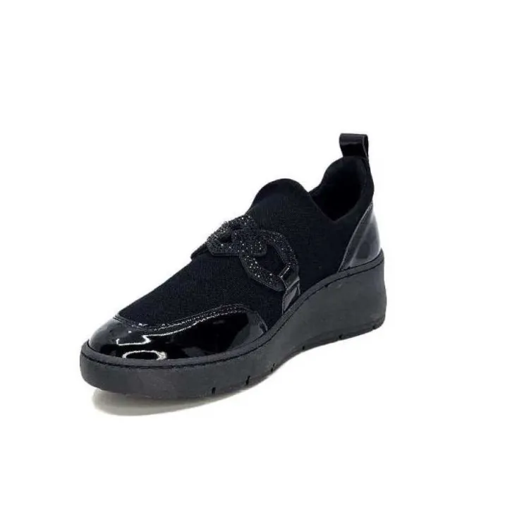 Ivoire0130a Ivoire 8G4887 Textile Noir*Femme Baskets