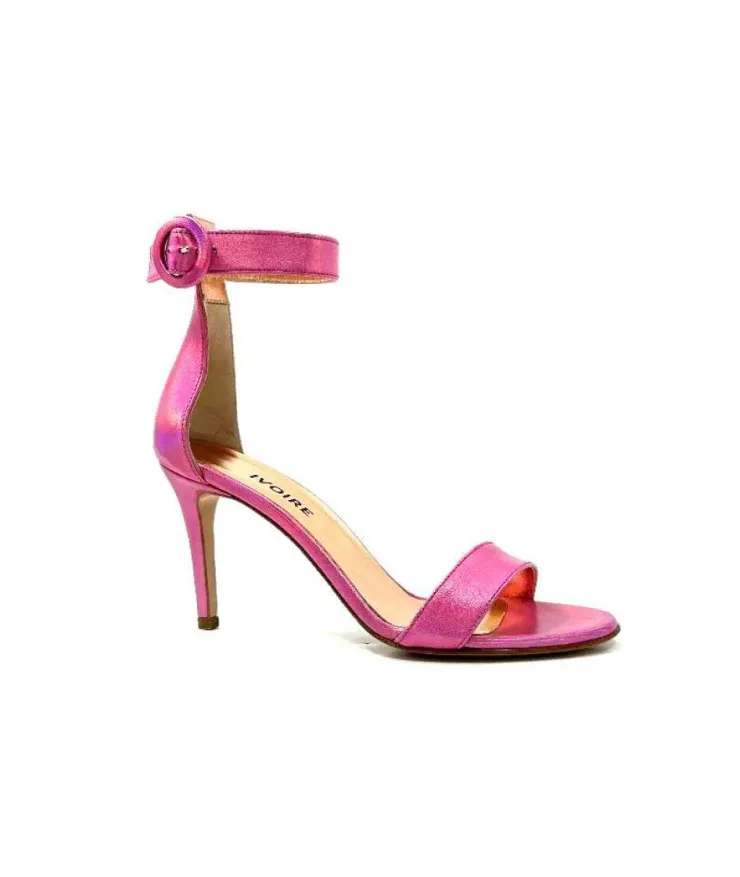 eclair paris Ivoire Gian V2 Cuir Metal Rose*Femme Sandales