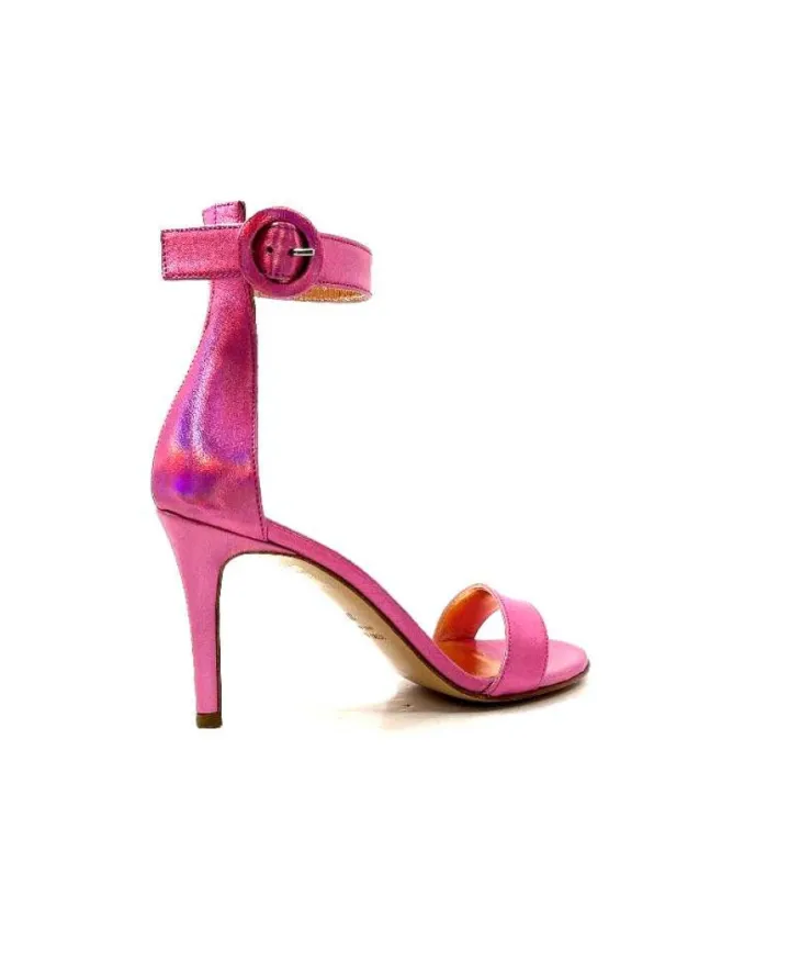 eclair paris Ivoire Gian V2 Cuir Metal Rose*Femme Sandales