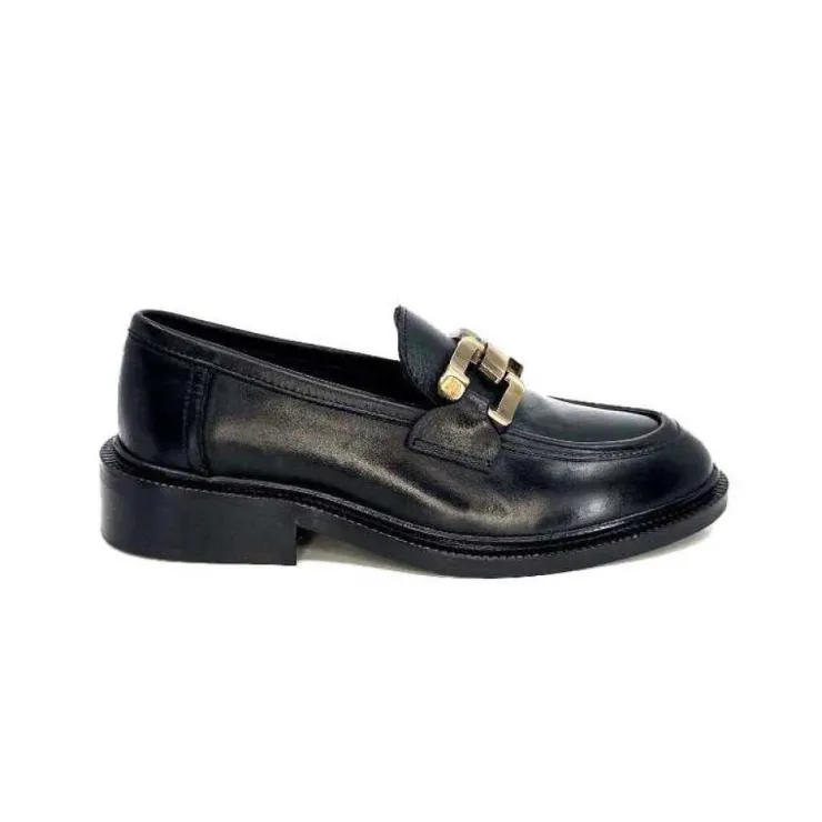 Ivoire0460a Ivoire Jeissan 1 Cuir Noir*Femme Mocassins