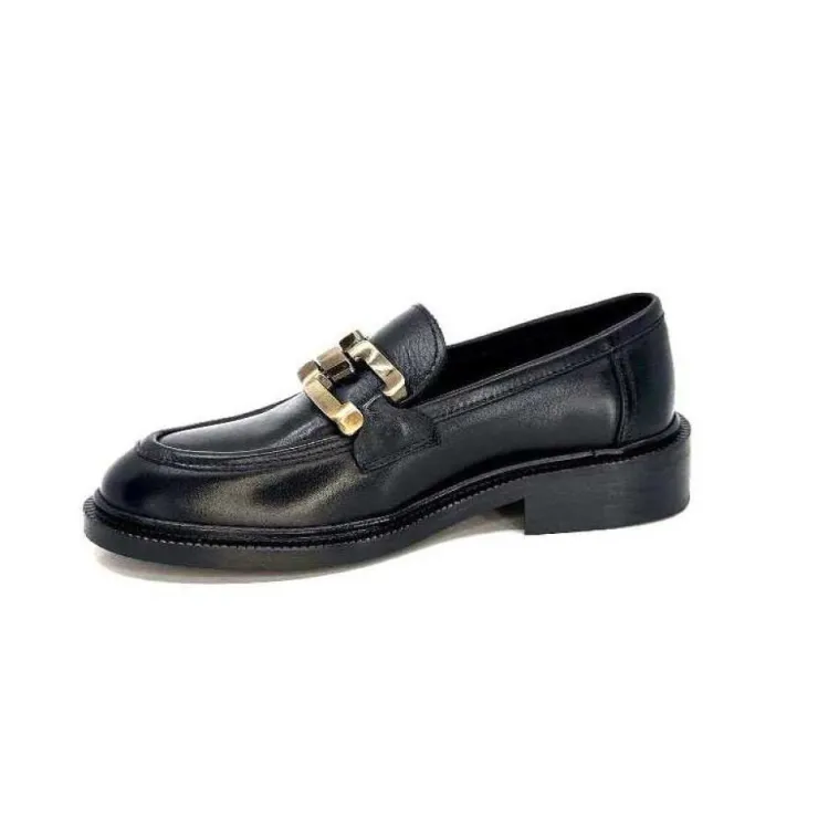 Ivoire0460a Ivoire Jeissan 1 Cuir Noir*Femme Mocassins