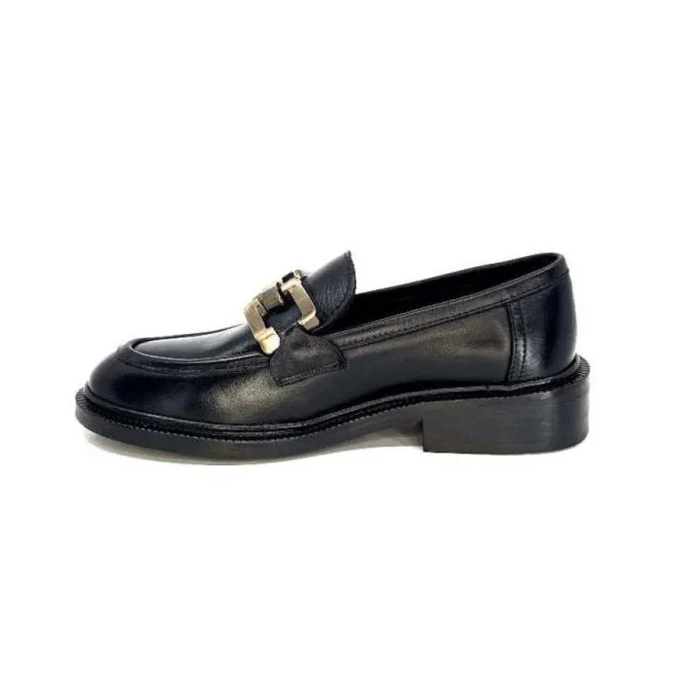 Ivoire0460a Ivoire Jeissan 1 Cuir Noir*Femme Mocassins