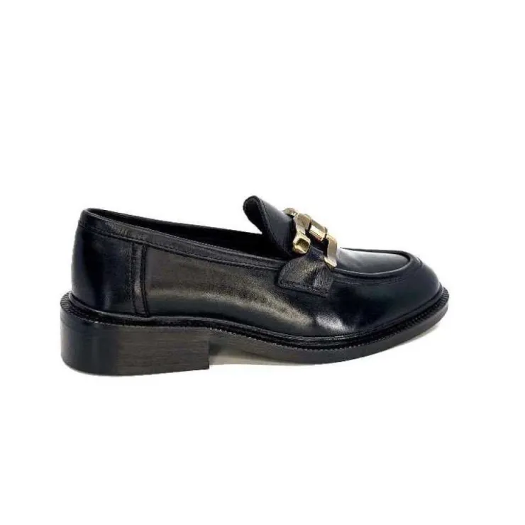 Ivoire0460a Ivoire Jeissan 1 Cuir Noir*Femme Mocassins