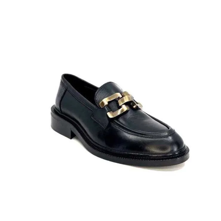 Ivoire0460a Ivoire Jeissan 1 Cuir Noir*Femme Mocassins