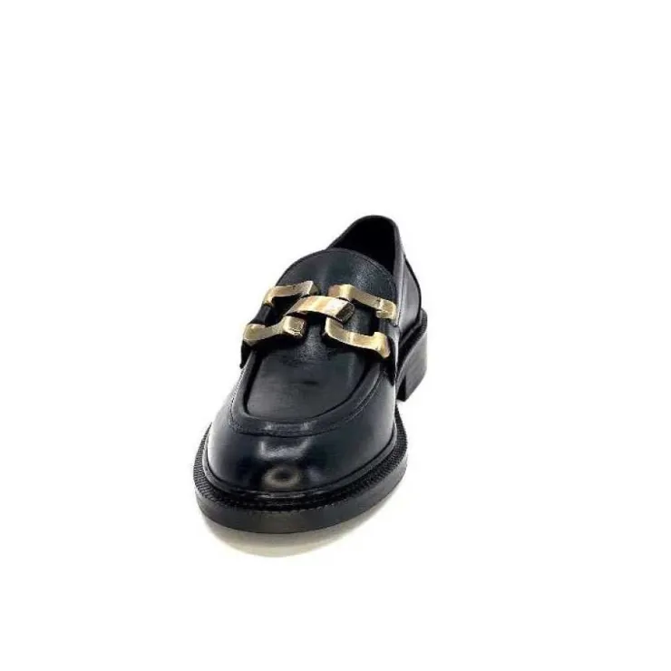 Ivoire0460a Ivoire Jeissan 1 Cuir Noir*Femme Mocassins