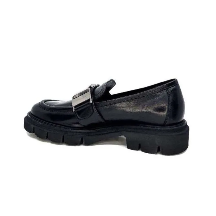 Ivoire0347b Ivoire K187 Cuir Noir*Femme Mocassins