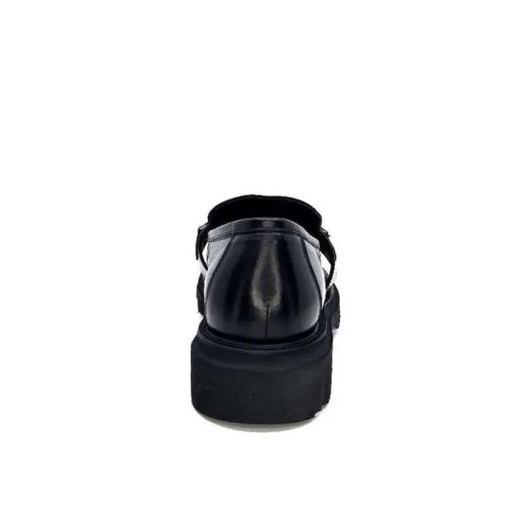 Ivoire0347b Ivoire K187 Cuir Noir*Femme Mocassins