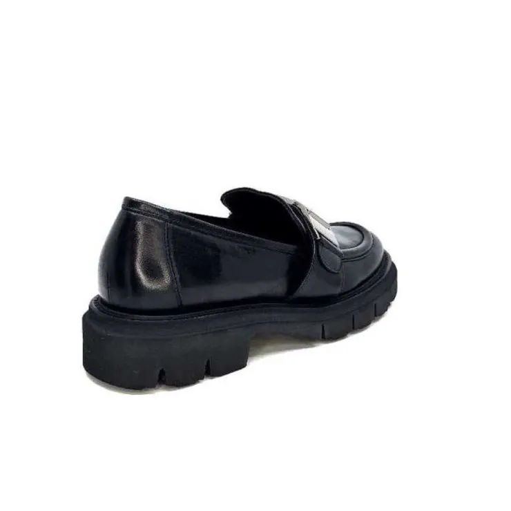 Ivoire0347b Ivoire K187 Cuir Noir*Femme Mocassins