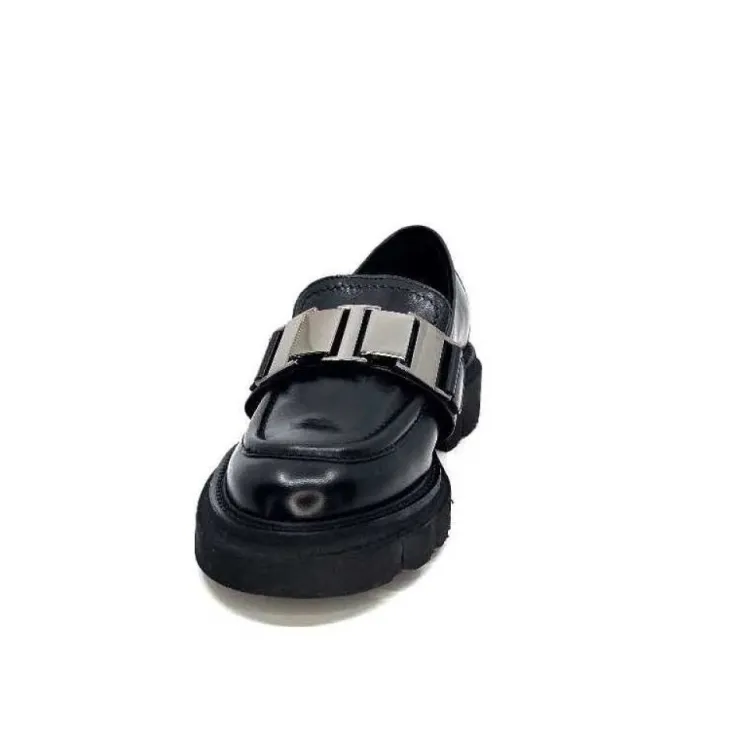 Ivoire0347b Ivoire K187 Cuir Noir*Femme Mocassins