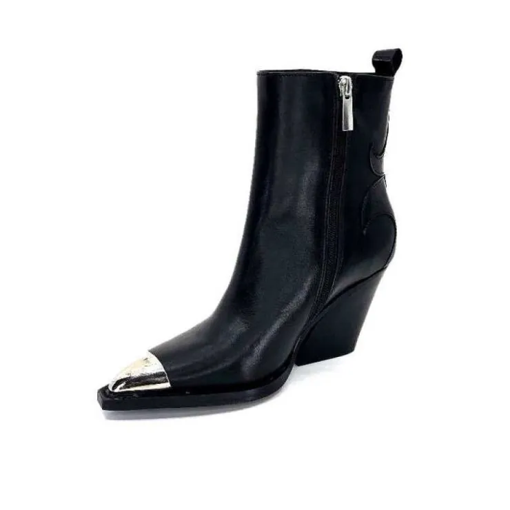 take a walk Ivoire L39620 Cuir Noir*Femme Santiags