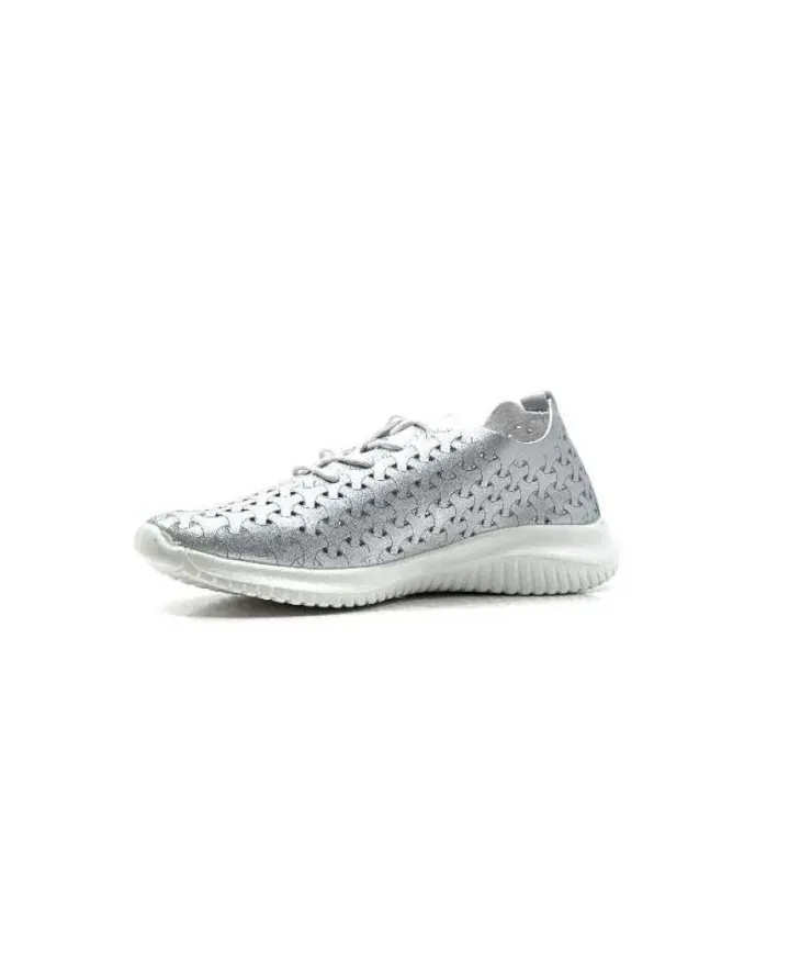 Ivoire0036a Ivoire Liberte Cuir Argent*Femme Baskets