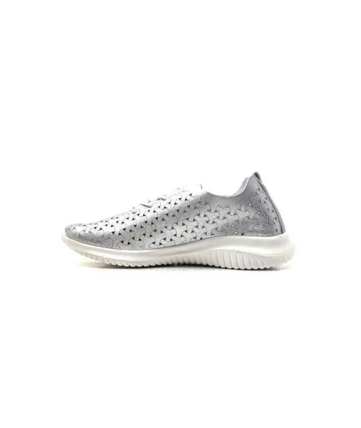 Ivoire0036a Ivoire Liberte Cuir Argent*Femme Baskets