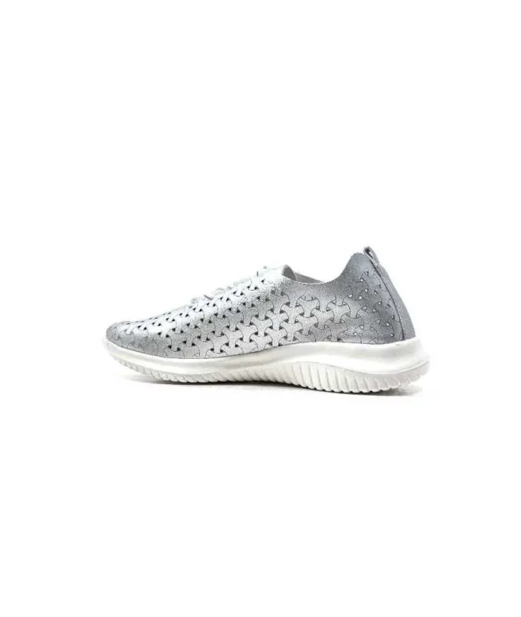 Ivoire0036a Ivoire Liberte Cuir Argent*Femme Baskets
