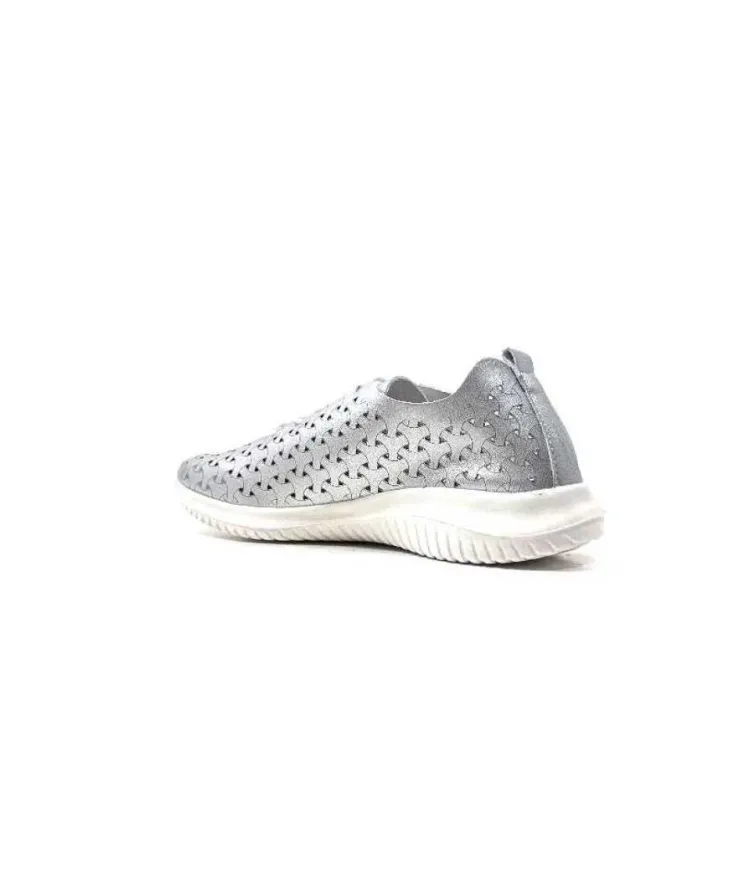 Ivoire0036a Ivoire Liberte Cuir Argent*Femme Baskets