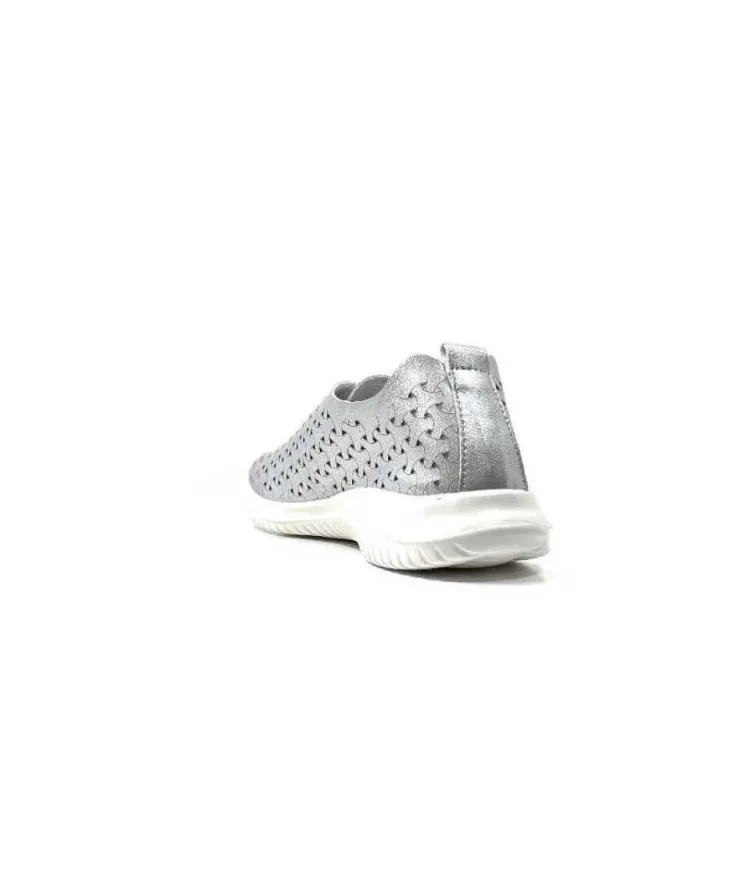Ivoire0036a Ivoire Liberte Cuir Argent*Femme Baskets