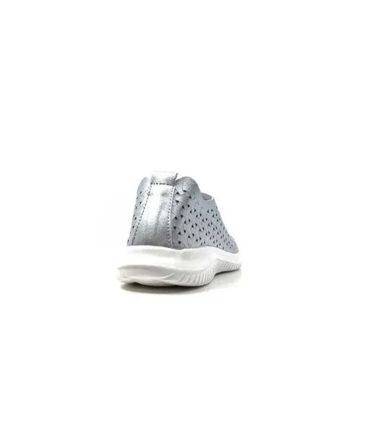 Ivoire0036a Ivoire Liberte Cuir Argent*Femme Baskets
