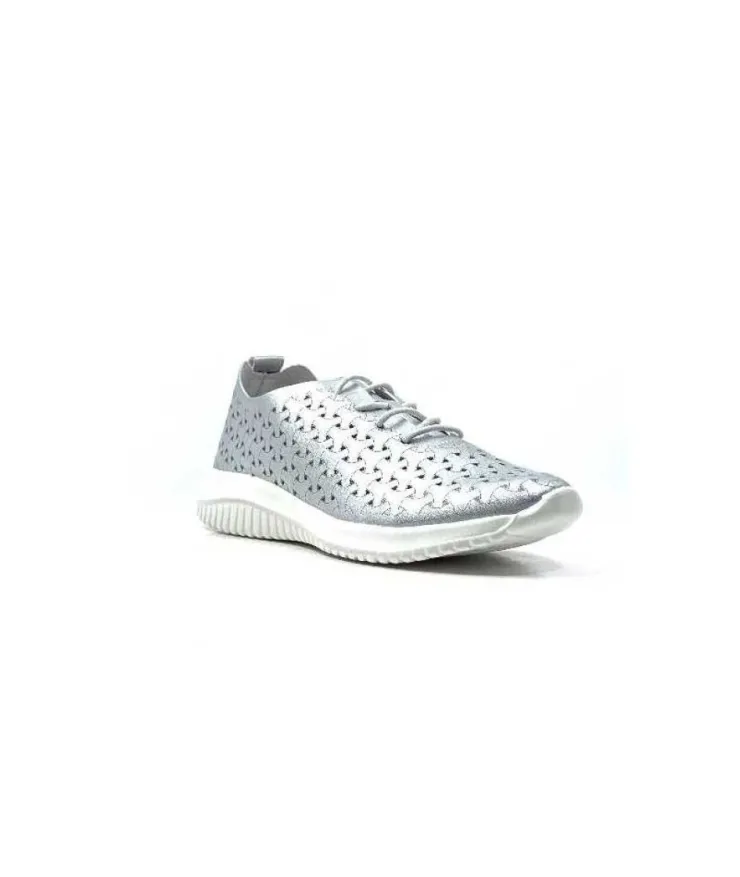 Ivoire0036a Ivoire Liberte Cuir Argent*Femme Baskets