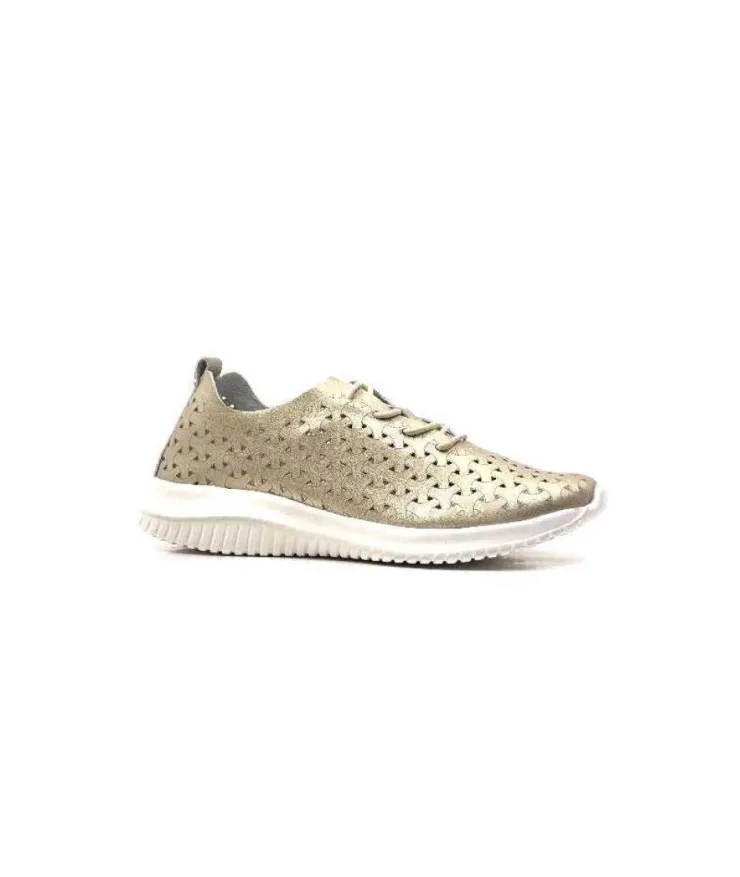 Ivoire0036a Ivoire Liberte Cuir Or*Femme Baskets
