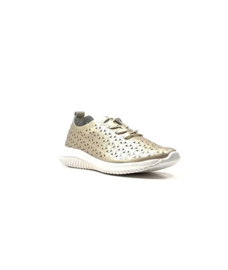 Ivoire0036a Ivoire Liberte Cuir Or*Femme Baskets