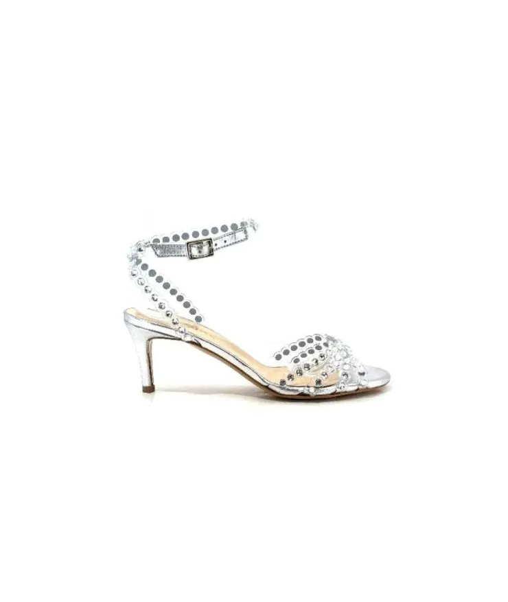 Ivoire0049 Ivoire Linda Cuir Metal Argent*Femme Escarpins
