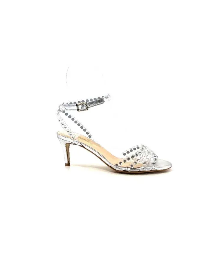 Ivoire0049 Ivoire Linda Cuir Metal Argent*Femme Escarpins