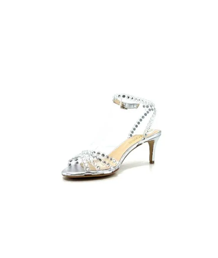 Ivoire0049 Ivoire Linda Cuir Metal Argent*Femme Escarpins