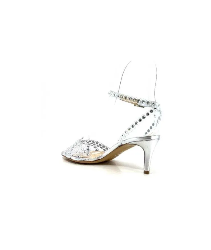 Ivoire0049 Ivoire Linda Cuir Metal Argent*Femme Escarpins