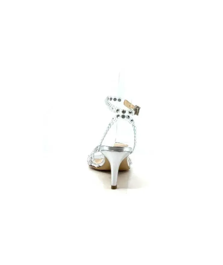 Ivoire0049 Ivoire Linda Cuir Metal Argent*Femme Escarpins