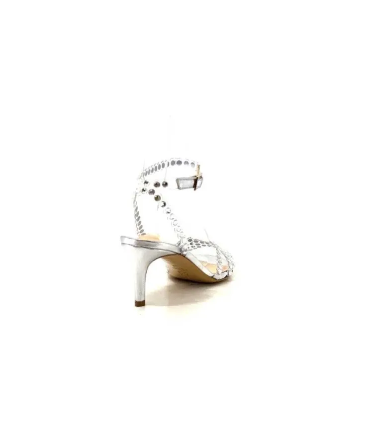 Ivoire0049 Ivoire Linda Cuir Metal Argent*Femme Escarpins