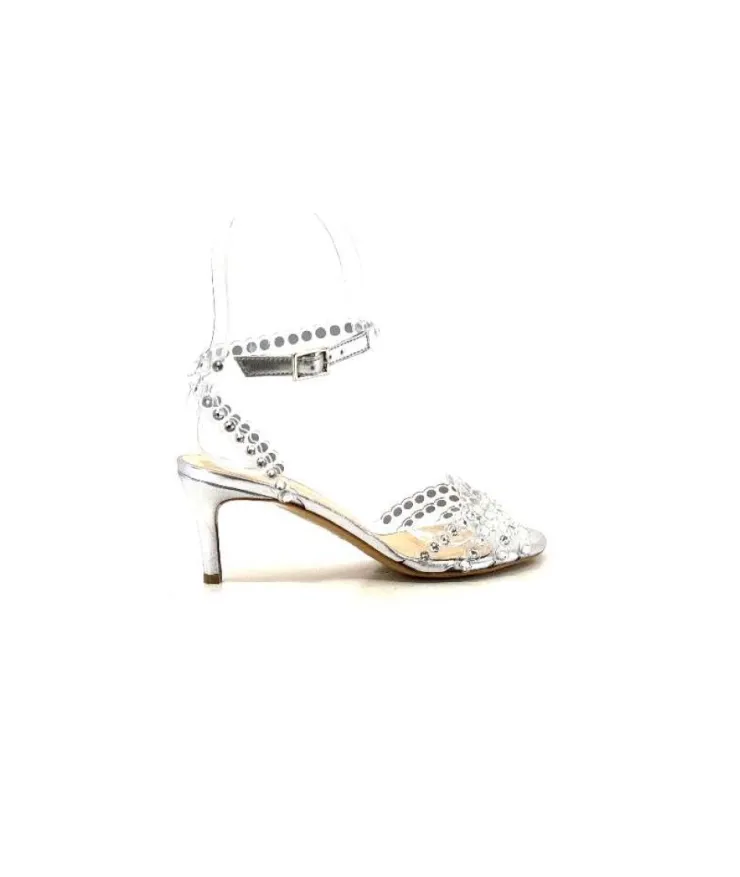 Ivoire0049 Ivoire Linda Cuir Metal Argent*Femme Escarpins