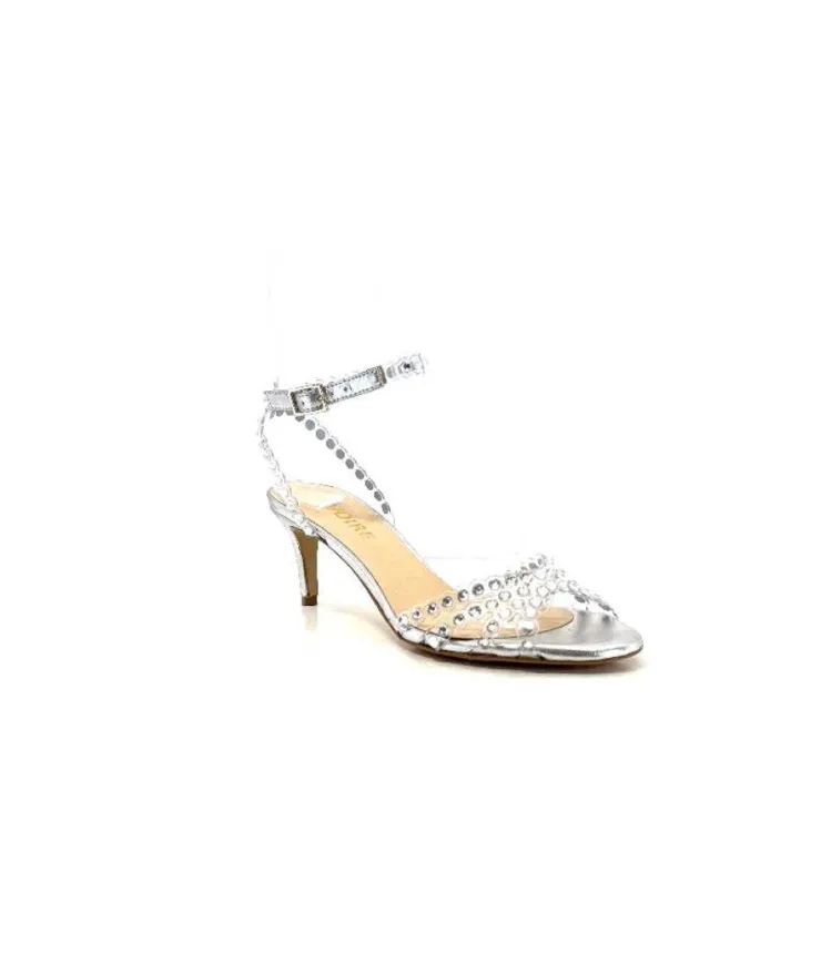 Ivoire0049 Ivoire Linda Cuir Metal Argent*Femme Escarpins