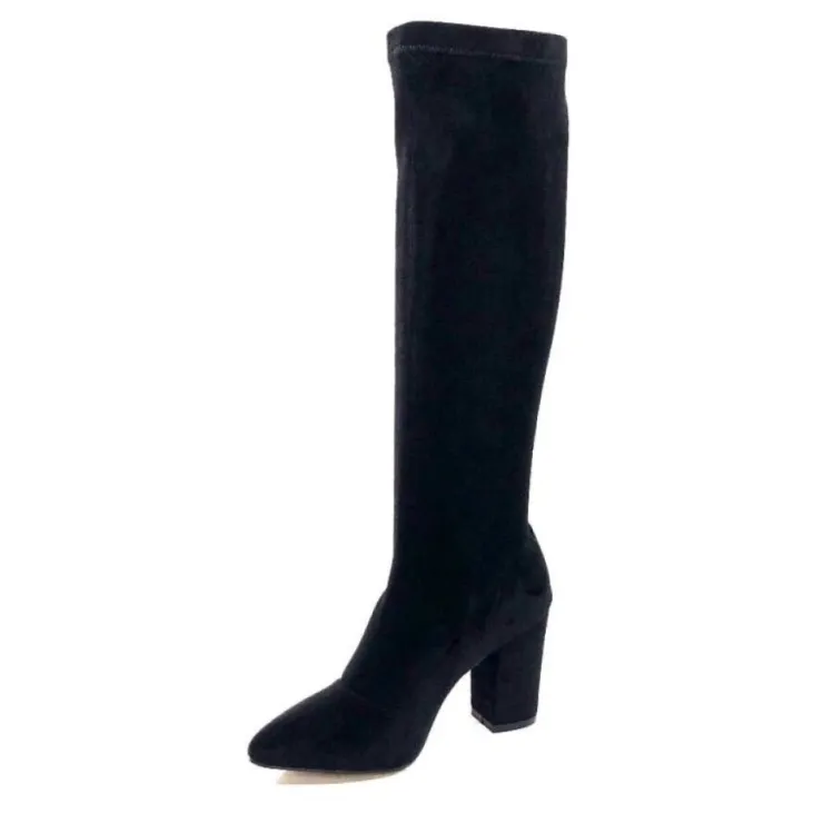 Ivoire0494a Ivoire L567Jz Microfibre Velours Noir*Femme Bottes