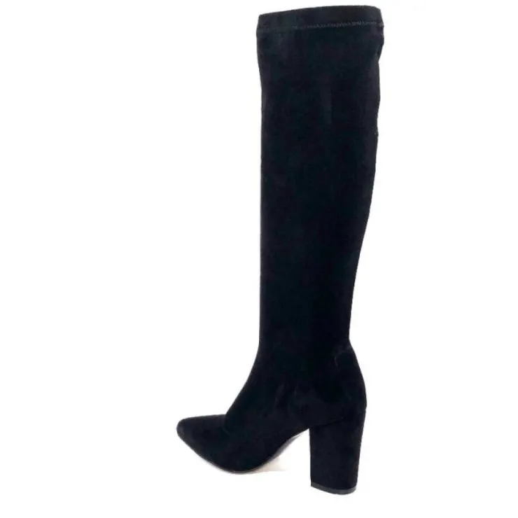 Ivoire0494a Ivoire L567Jz Microfibre Velours Noir*Femme Bottes