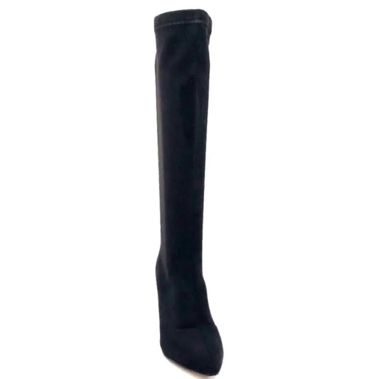 Ivoire0494a Ivoire L567Jz Microfibre Velours Noir*Femme Bottes